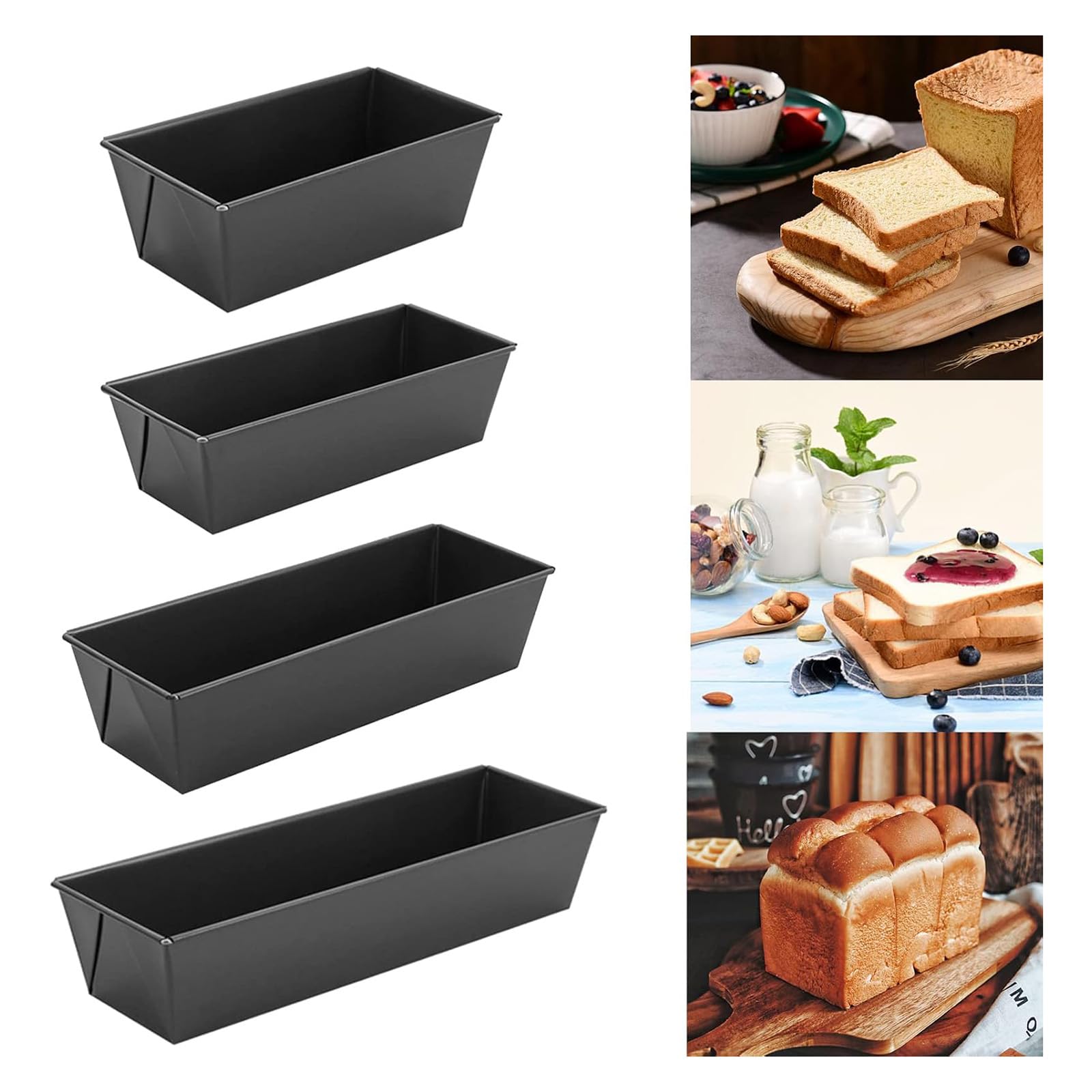 Molde para hornear, antiadherente, borde profundo, molde para pan, pan estrecho, molde para pan, pan, pasteles, horno para pan, brownie (30 cm)