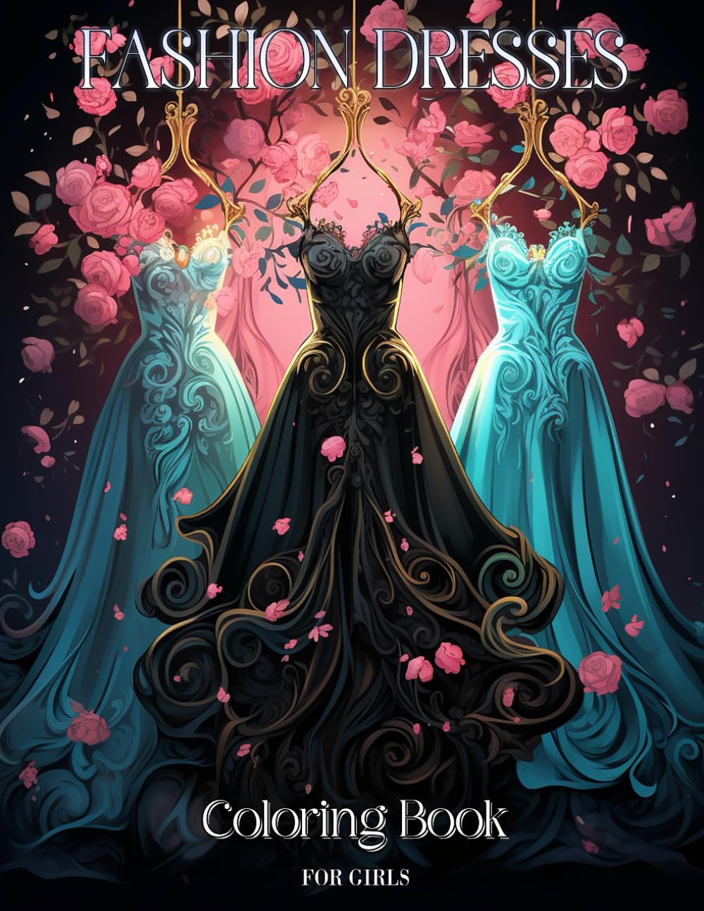 Amazing Fashion Dresses Coloring Book for Girls: Step into a World of Fashionable with Beautiful Dress Patterns Featuring Timeless Elegance For Women