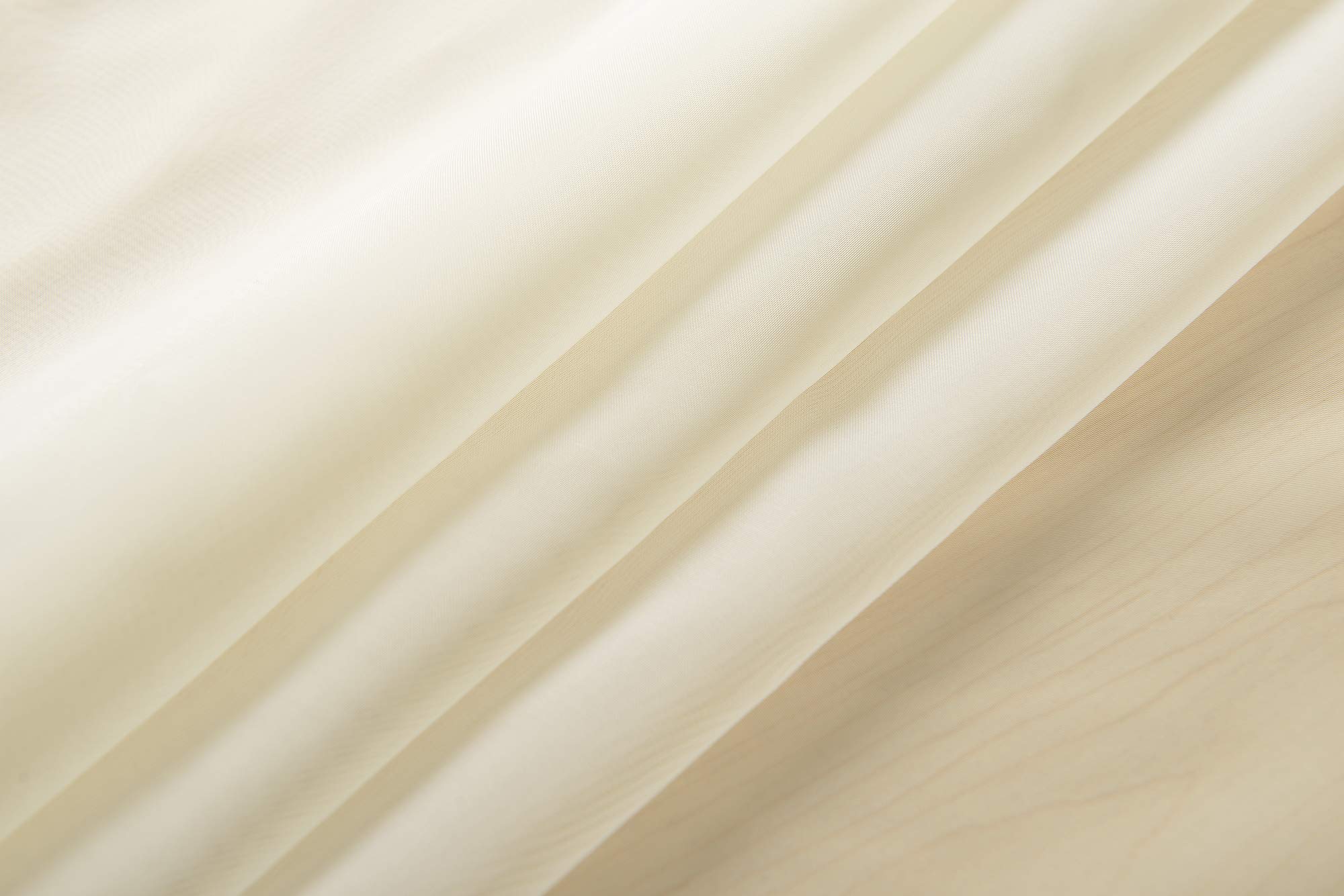 203322 - Set di 2 tende trasparenti con occhielli, chiusura a nastro, 245 x 140 cm (altezza x larghezza), colore: crema, 203322
