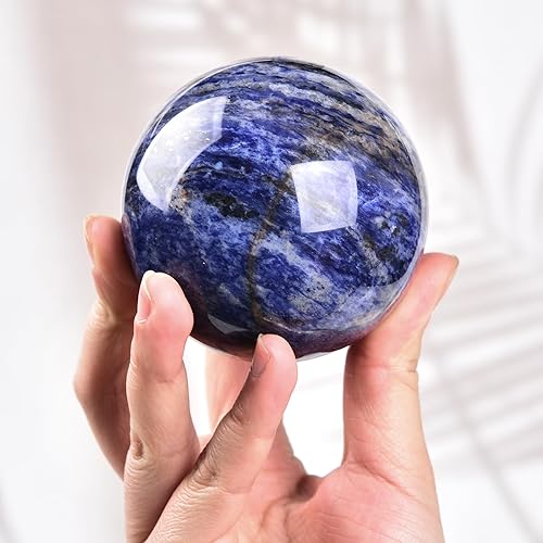 AMOYSTONE Bolas decorativas de cristal natural, esfera de adivinación con soporte de madera, bola de cristales curativos de 71 a 3.150 in, bola