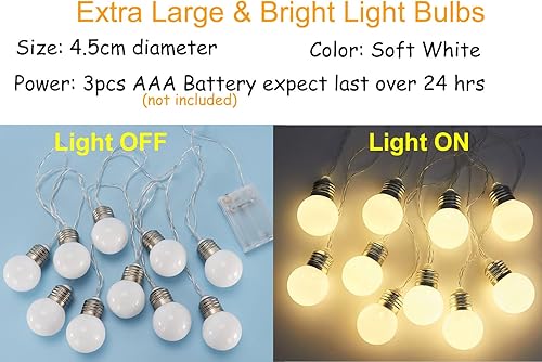 Miniatura 3 de Bombillas LED impermeables de 12 pies 12 pies funciona con pilas luces G40 letras iluminadas números de 4 pies 3 pies para interiores y exteriores