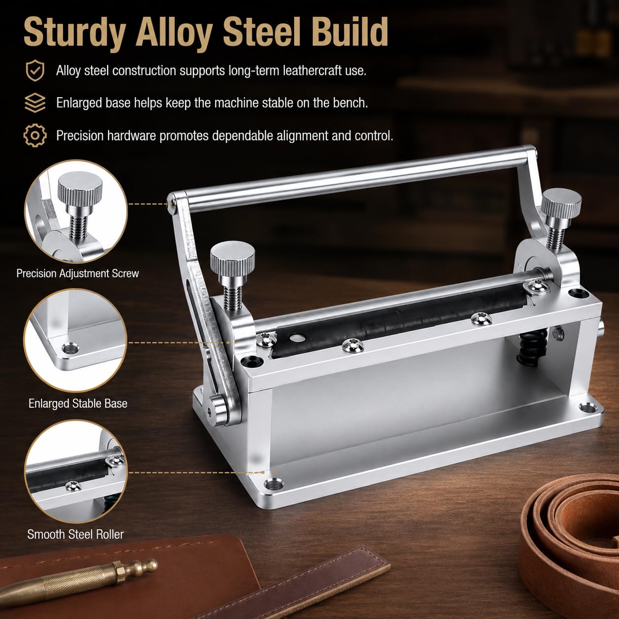 Máquina para pelar cuero manual, 8 cm de ancho, adelgazamiento cuero suave