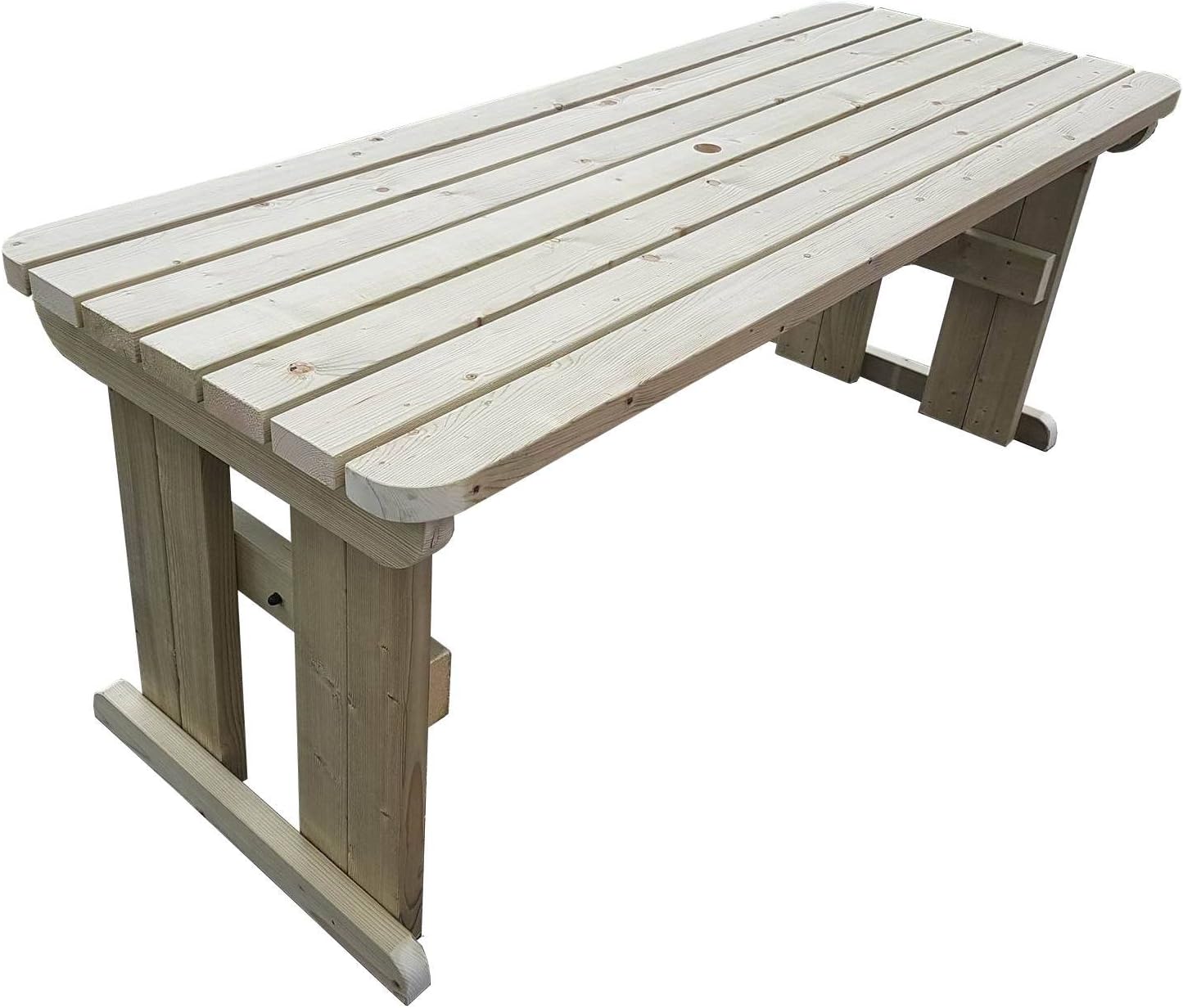 Arbor Garden Solutions Wooden picnic table, Hollies rounded garden furniture (6ft, Light Green (Natural))