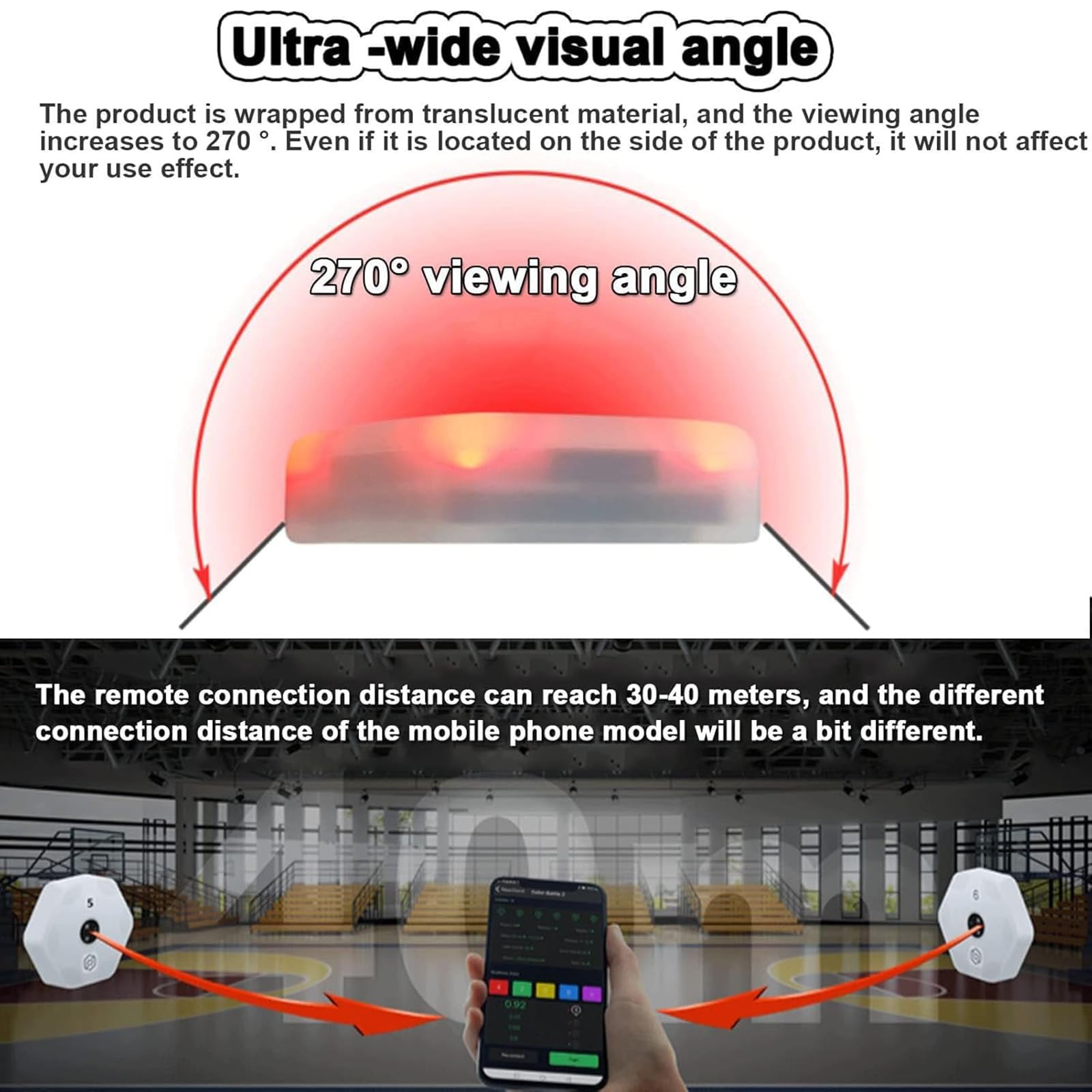 Luci di allenamento di reazione, Agile Sports Lights Trainer, connettività con app, velocità e agilità, per test sportivi, sistema di allenamento flash reflex