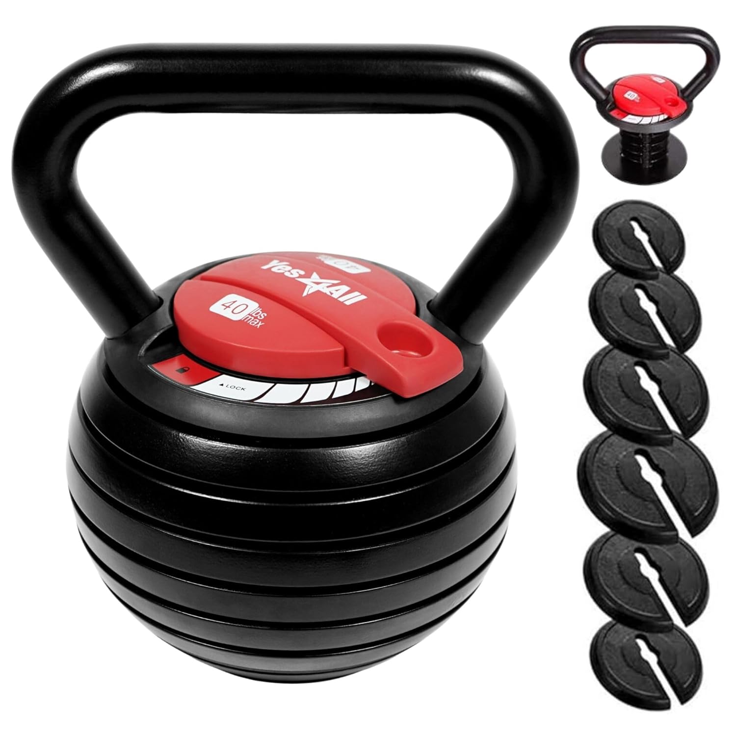 Buy Yes4All Adjustable Kettlebell Weight Strength Training Kettlebells for Full Body Workout