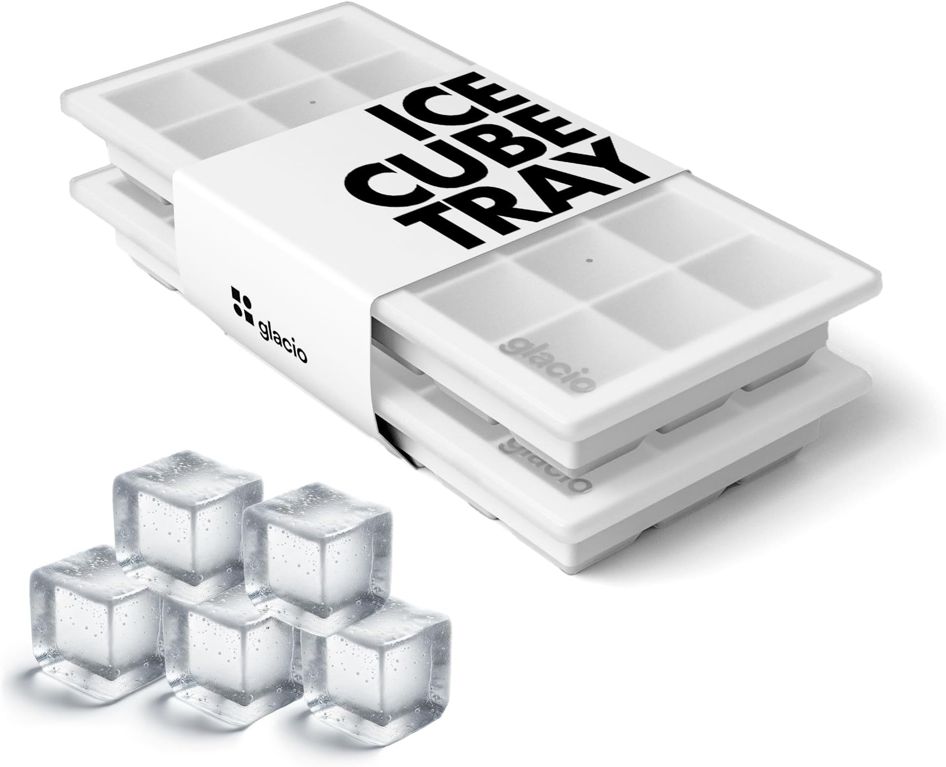 Ice Cube Tray – Small Silicone Molds with Lids, BPA-Free and Flexible for Cocktails and Beverages – Set of 2