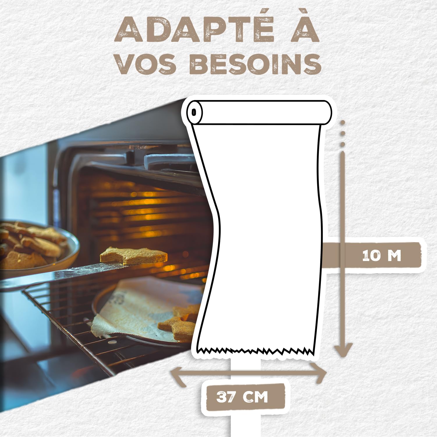Alfapac Papier Cuisson Brun 10M Anti-adhérent Grande Largeur Fabriqué en France