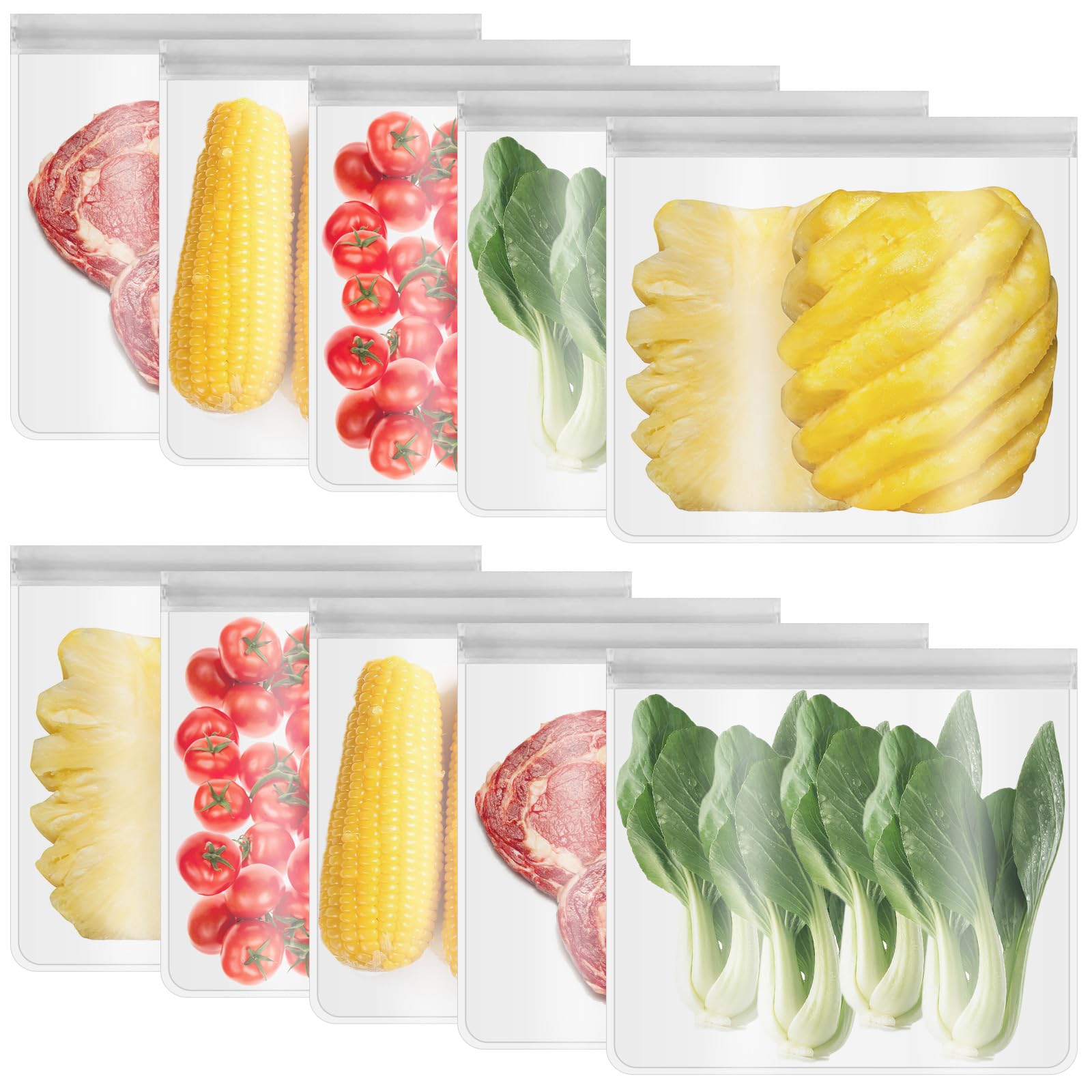 Food Storage Ziplock Large 10PCS Reusable Gallon Freezer Bags 28 X