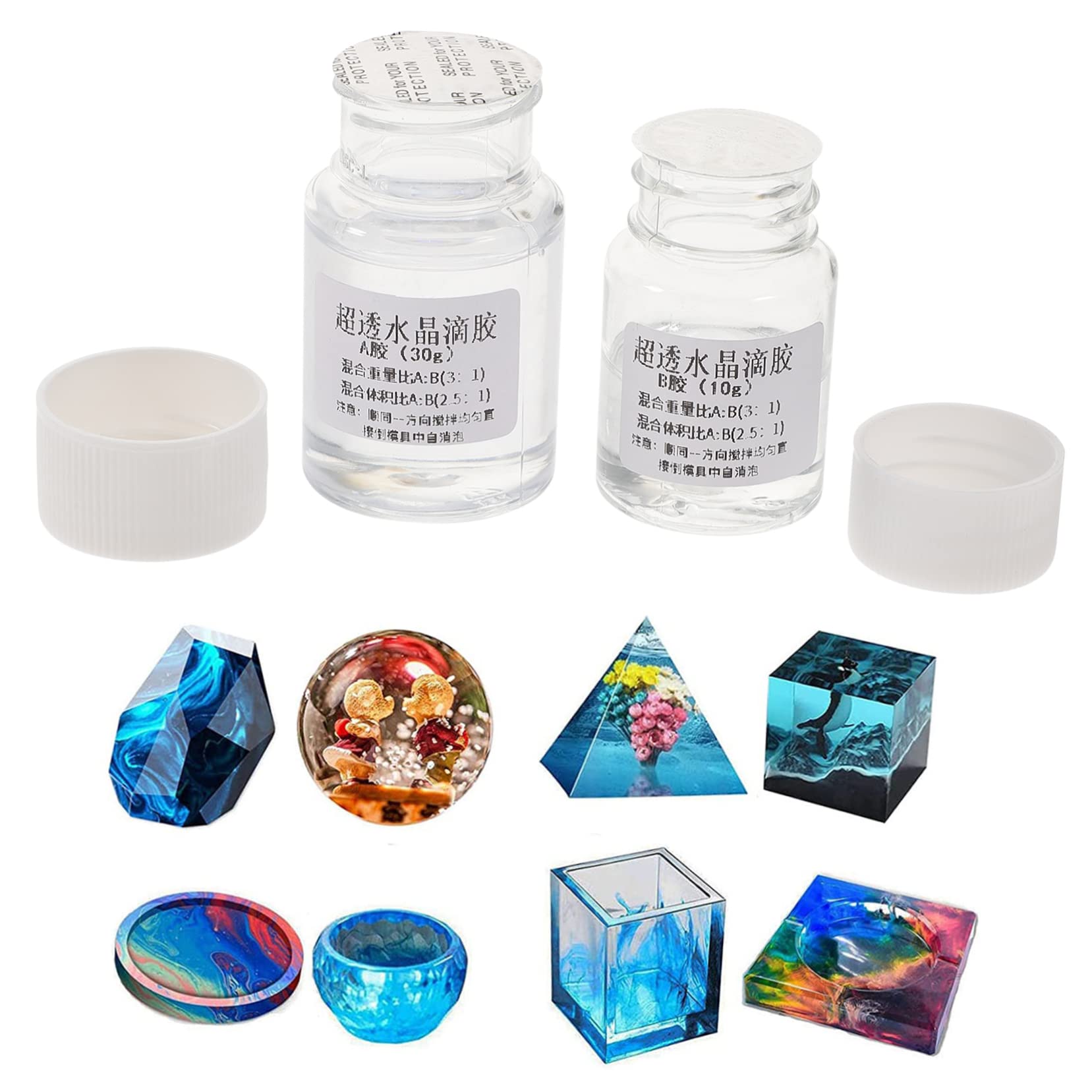 SOLUSTRE 6sets Colla Epossidica Trasparente Per Creazioni Di Gioielli Resina Epossidica Ab Per Fai Da Te e Decorazioni Alta Adesione e Facile Utilizzo