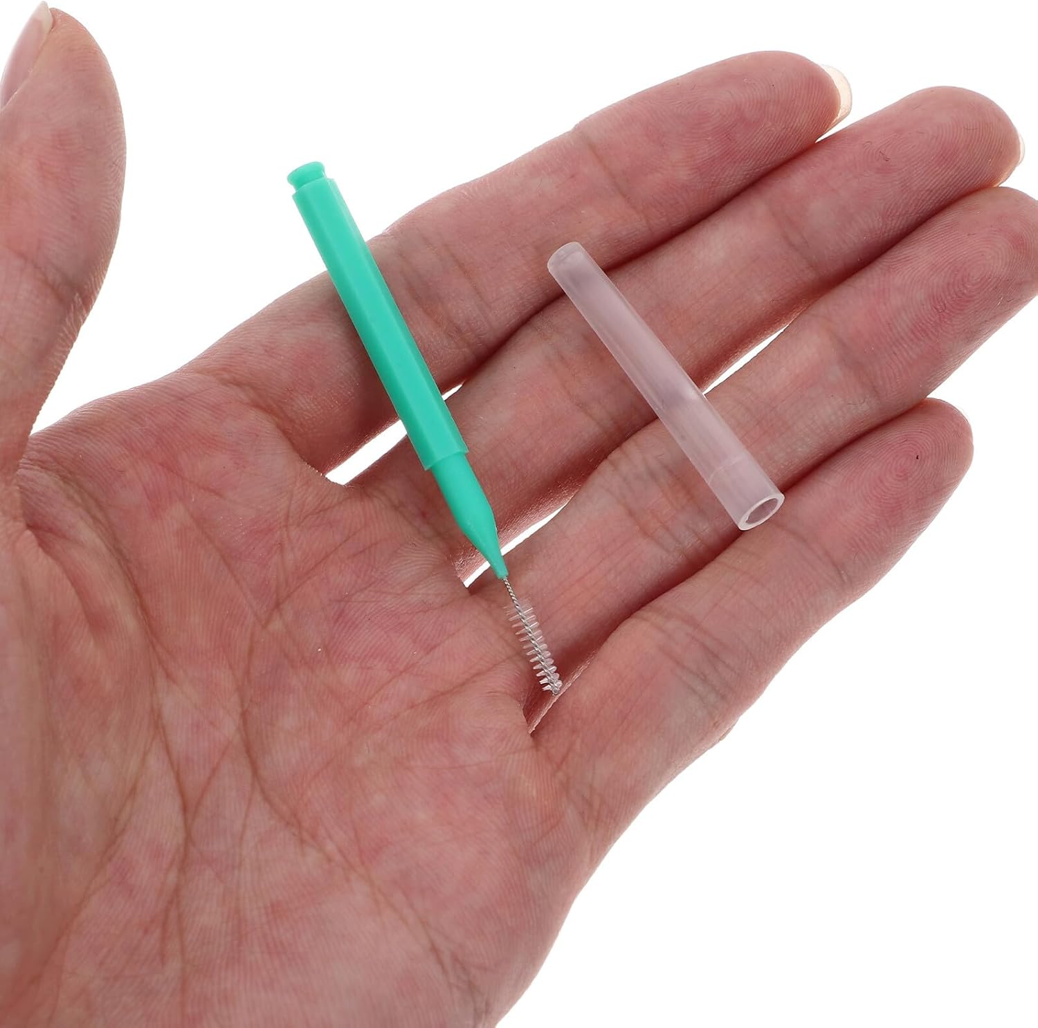 Healeved Interdental Brushes and Flossing Tooth Cleaners 100pcs Green Soft Bristle Dental Picks for Plaque Removal Oral Care and Braces Cleaning Tools