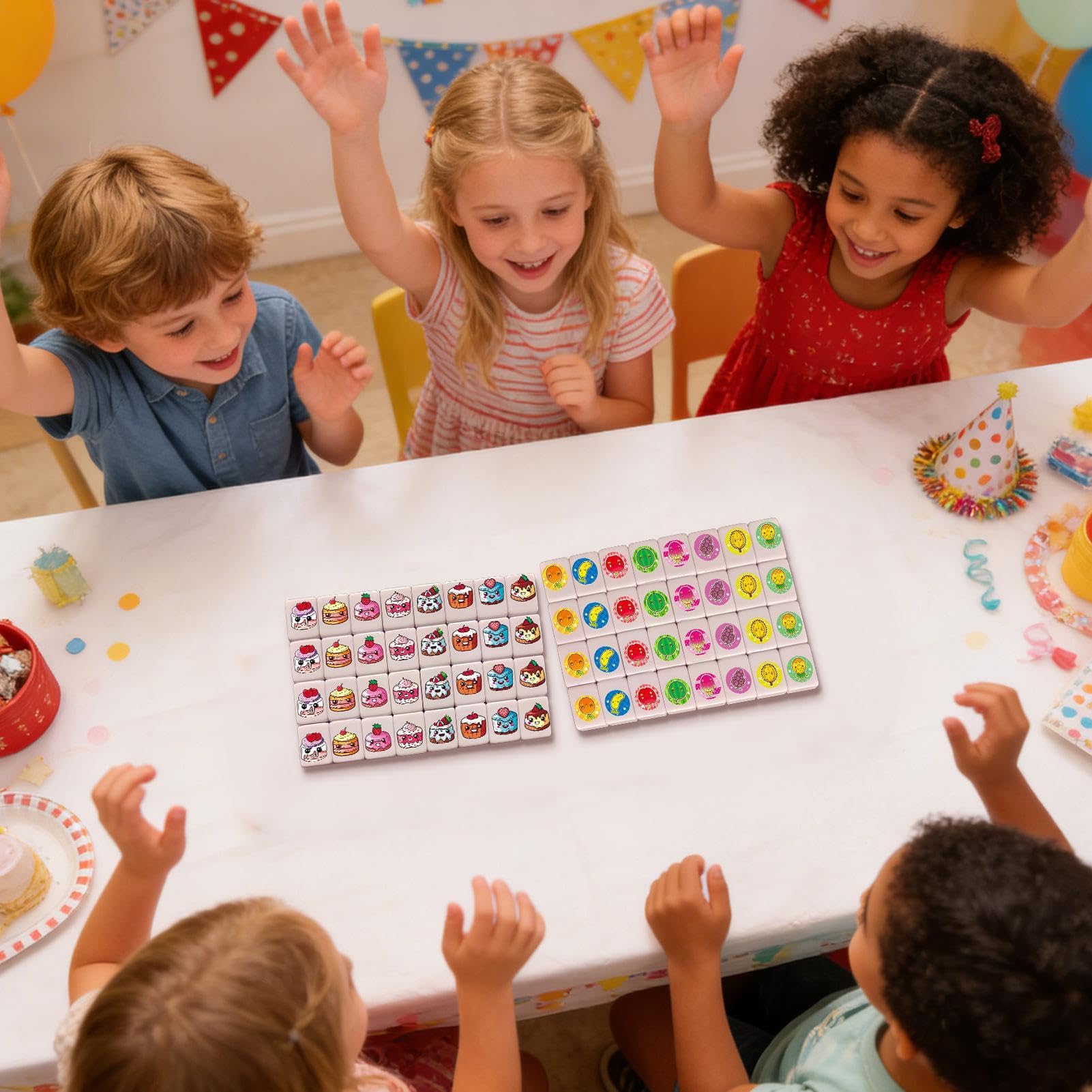 Générique Blocs pour Jeu de société - 64 pièces d'empilage et de tri - Jeu de société Mahjong Blocs | pour Adolescents Amis camarades de Classe Salon dortoir Appartement fête Salle de Classe