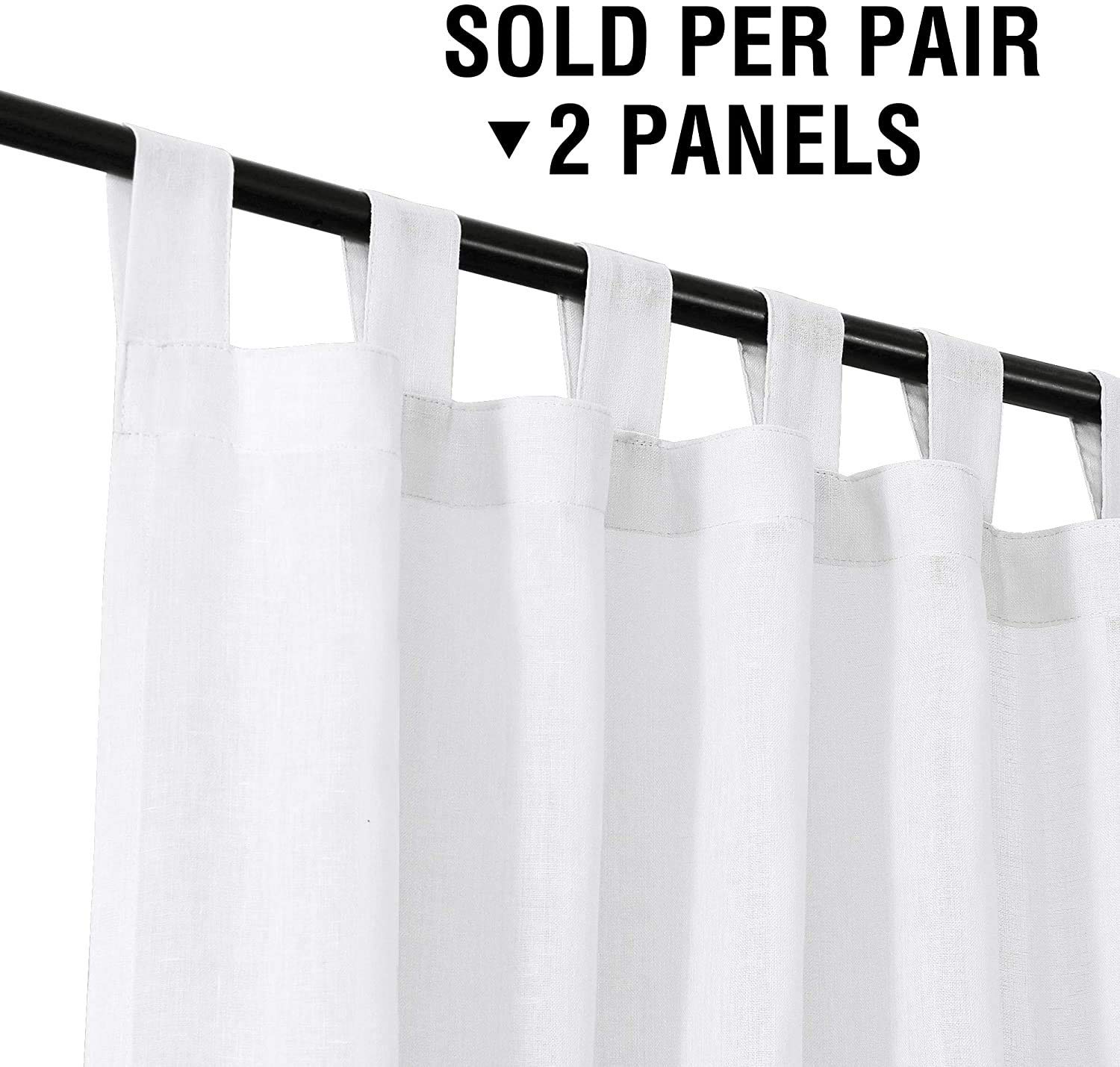 Tende In Lino Bianco Trasparenti 254 Cm, Set Da 2 Pannelli, ANRODUO, Filtro Luce E Privacy, Per Soggiorno E Camera Da Letto - 2