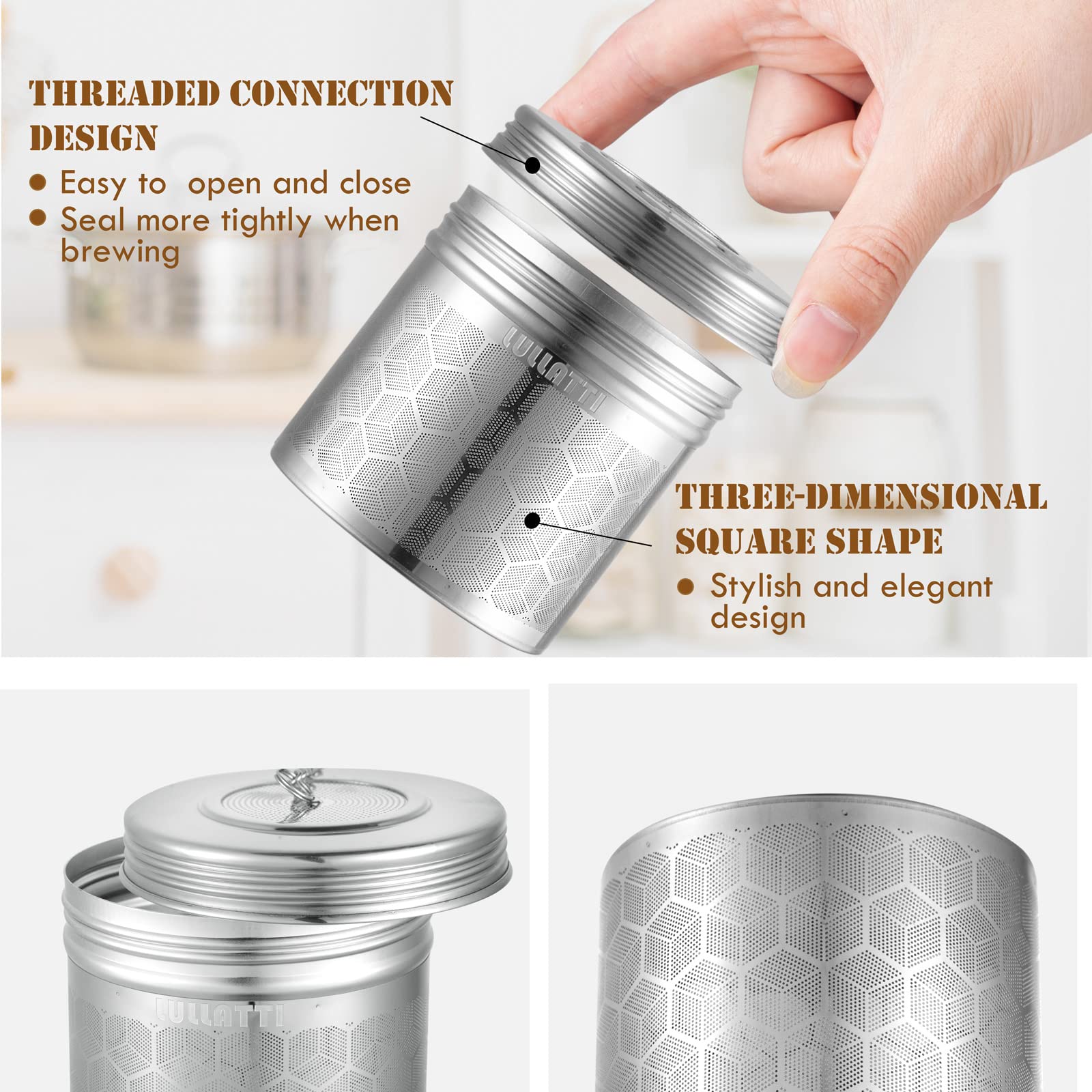 Infusor de bolas de té extra grande para jarra (paquete de 2), acero inoxidable 18/8, colador de té de malla extrafina, perfecto para preparar hierbas, té helado, café, sopa de cocina