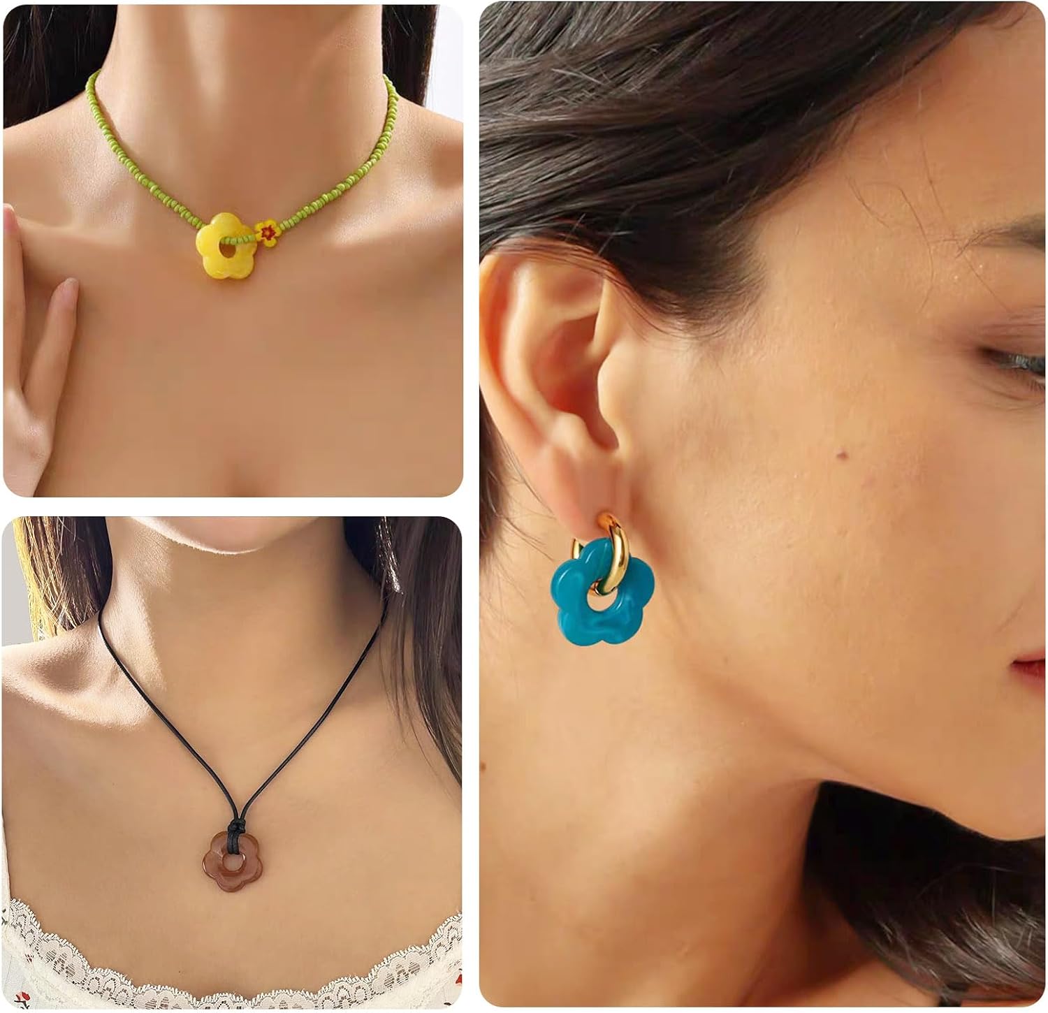 40Pcs Hollow Flower Lampwork Glass Beads Colorful 5-Petal Flower Crystal Beads Cute Blossom Floral Loose Spacer Bead for DIY Crafts Earring Necklace Lanyard Jewelry Making - Image 6