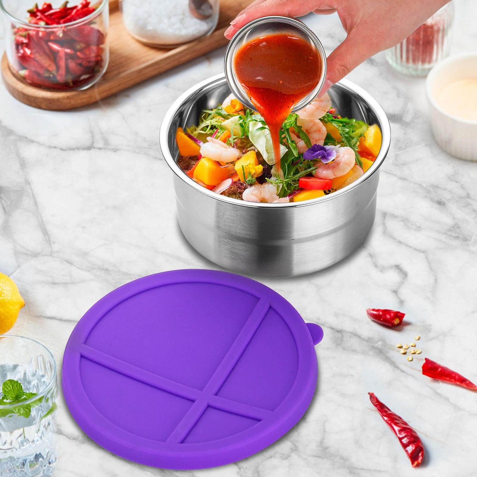 Contenitori In Acciaio Inossidabile Rotonda Conservazione Alimenti E Meal