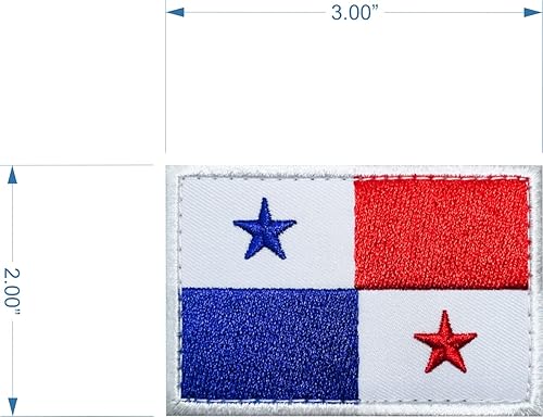 Miniatura 3 de DM - Paquete de 3 parches de bordado de bandera de Panamá tácticos para sombreros, bolsas tácticas, chaquetas, parches de ropa, parche militar,