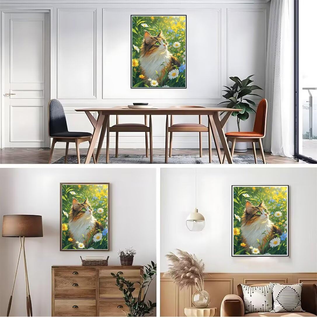 Diamond Painting Gato Kit, Manualidad Creativa y Relajante 60x80cm C8-149