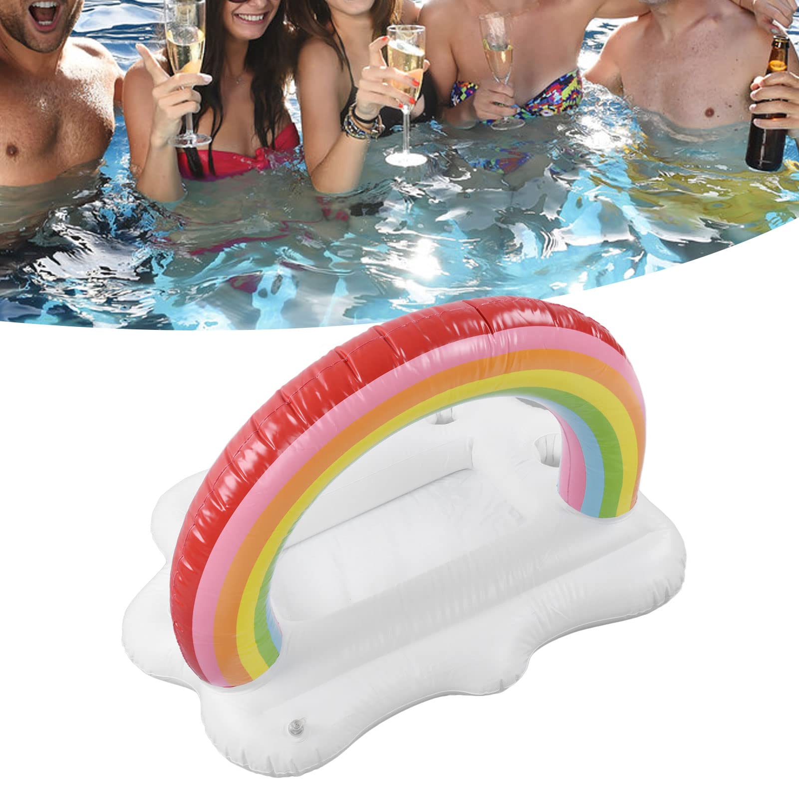 Leapiture Inflatable Drink Holder Floating Beverage Holder Salad Fruit Serving Bar Pool Float Tool Water Fun Decorations for Party Pool Lake Hot Tub