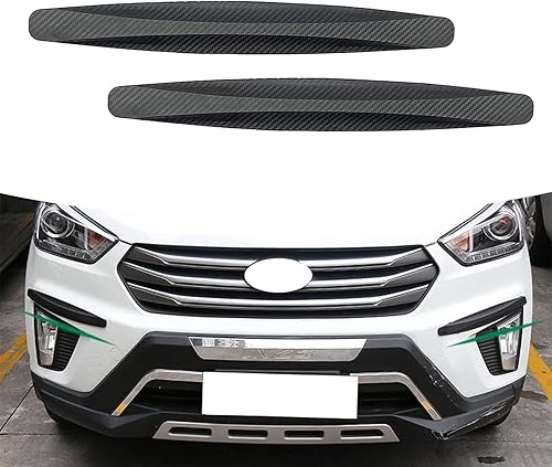 Miniatura 1 de 2 tiras anticolisión para parachoques de automóvil, 15.7 x 1.9 pulgadas, fibra de carbono de PVC, resistente al desgaste, antiarañazos, decoración