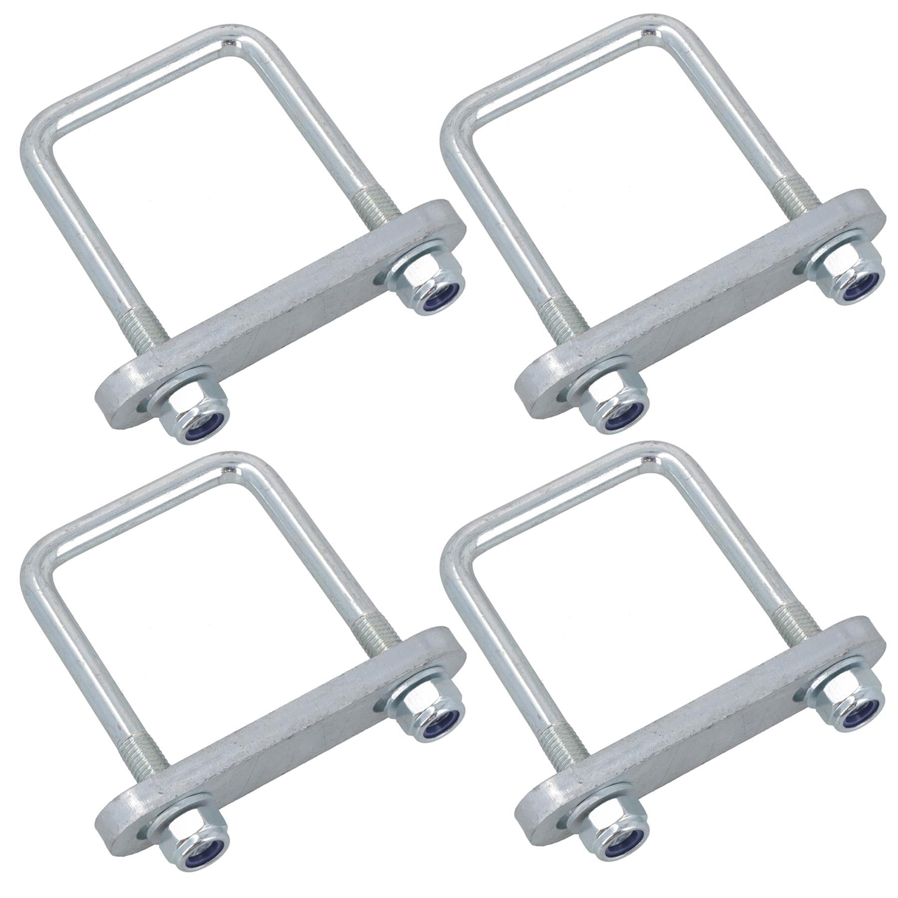 M12 U-Bolt 72mm x 110mm 4 Pack With Plates High Tensile for Boat Trailers