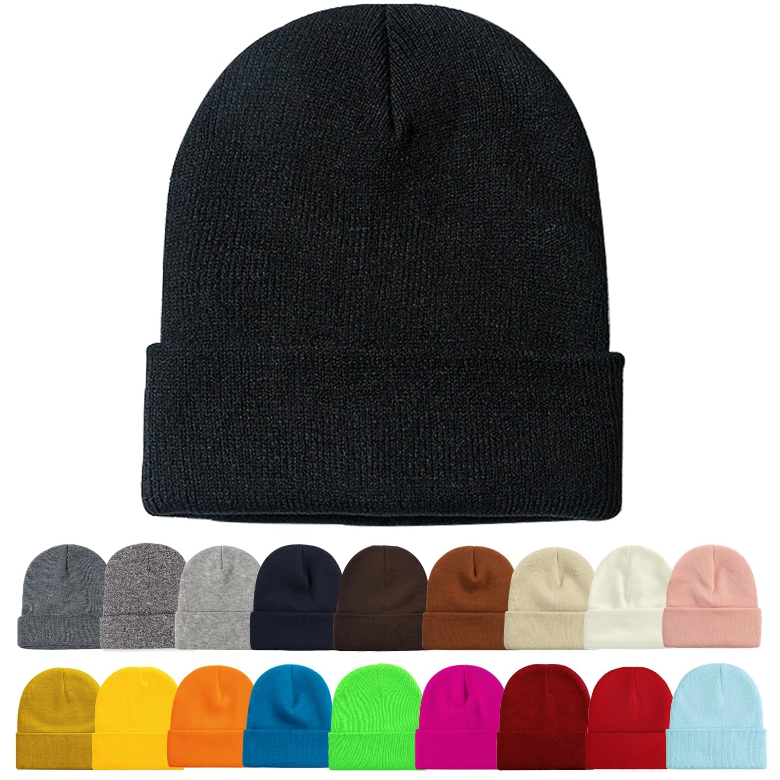 ZOORON Beanie for Men Women Slouchy Winter Beanie Hats Cuffed Skull Caps