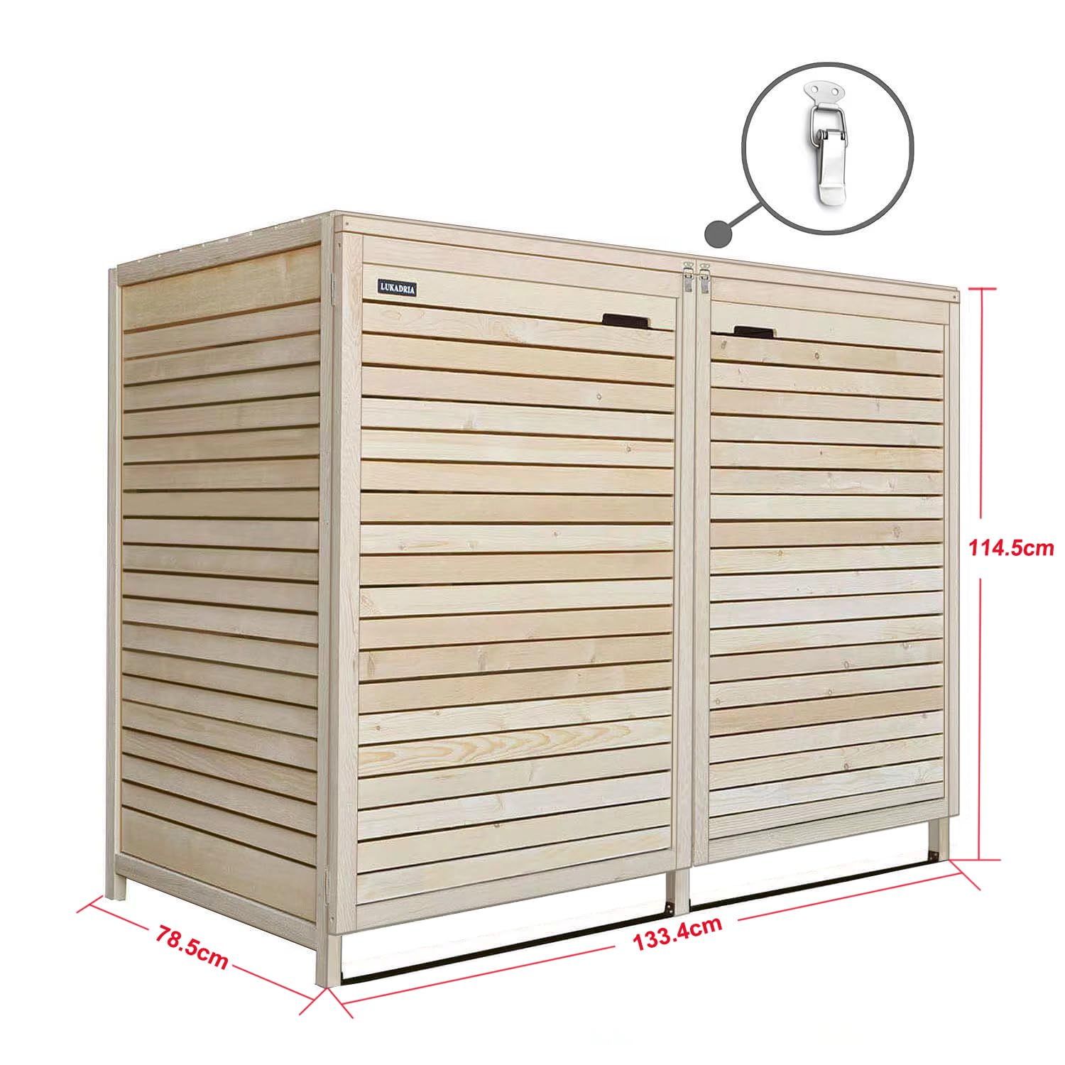 Mülltonnenbox Mülltonnenverkleidung 4 Tonnen Mülltonnecontainer Holz Natur 240L vormontiert mit Rückwand Adria