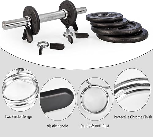 Miniatura 3 de Spring Clip Collars 1 Inch Olympic Barbell Clamps Dumbbell Clips Weight Bar Clips for Weightlifting, Powerlifting, Strength Training