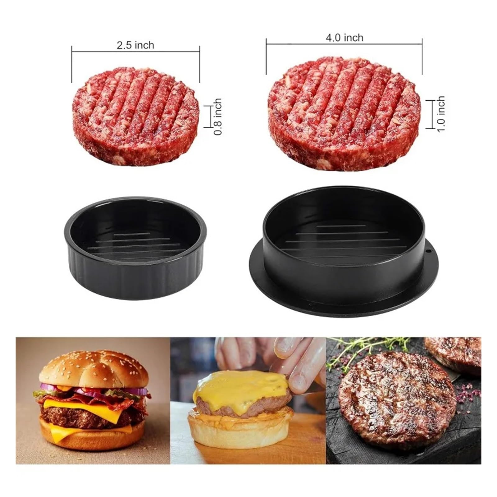 Genérico Prensa de Carne for Hamburguesas, Forma Redonda, Antiadherente