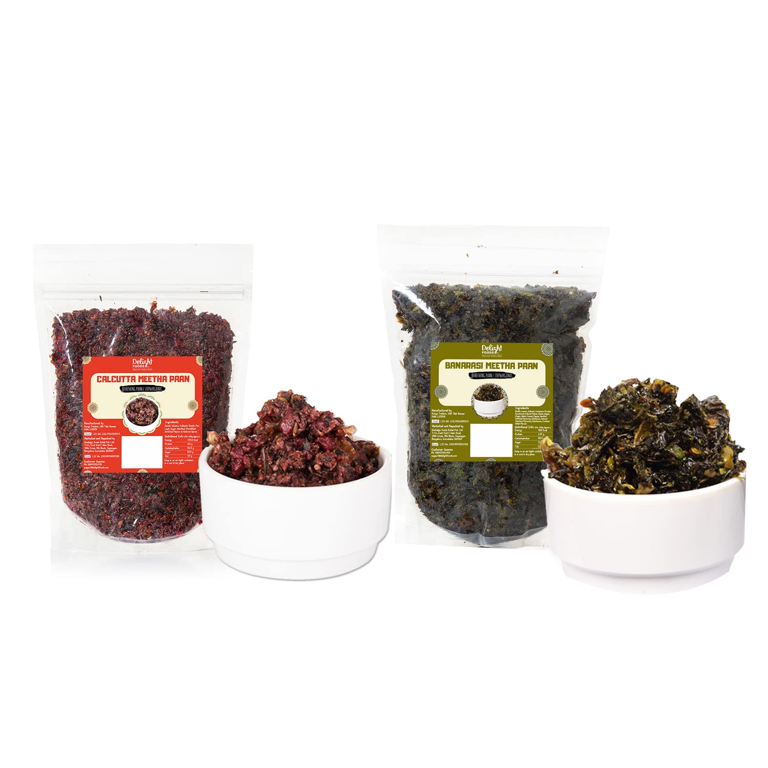 Delight Foods Calcutta Meetha Paan (Without Supari) (Calcutta Paan 800g + Banarasi Paan 800g)