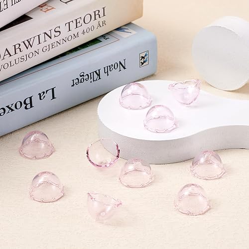 Vista 232 de FASHEWELRY 10 cuentas de cristal hechas a mano, cuentas florales de cristal, cuentas espaciadoras de flores de trompeta transparentes, cuentas