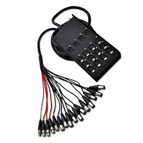 Altavoces de audio sísmico de 12 canales de bajo perfil XLR Send Sub Snake Cable, cable divisor XLR, 25 pies