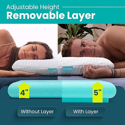 Miniatura 5 de BLISSBURY Almohada de oreja con orificio para las orejas para dormir con dolor de oído  Almohada de perforación de oreja  Almohada de espuma