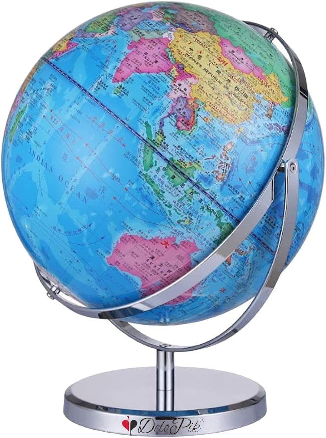 20cm World Globe With A Steel Base, Educational,Geographic,Modern,Desktop Decoration FR168 (steel 2)