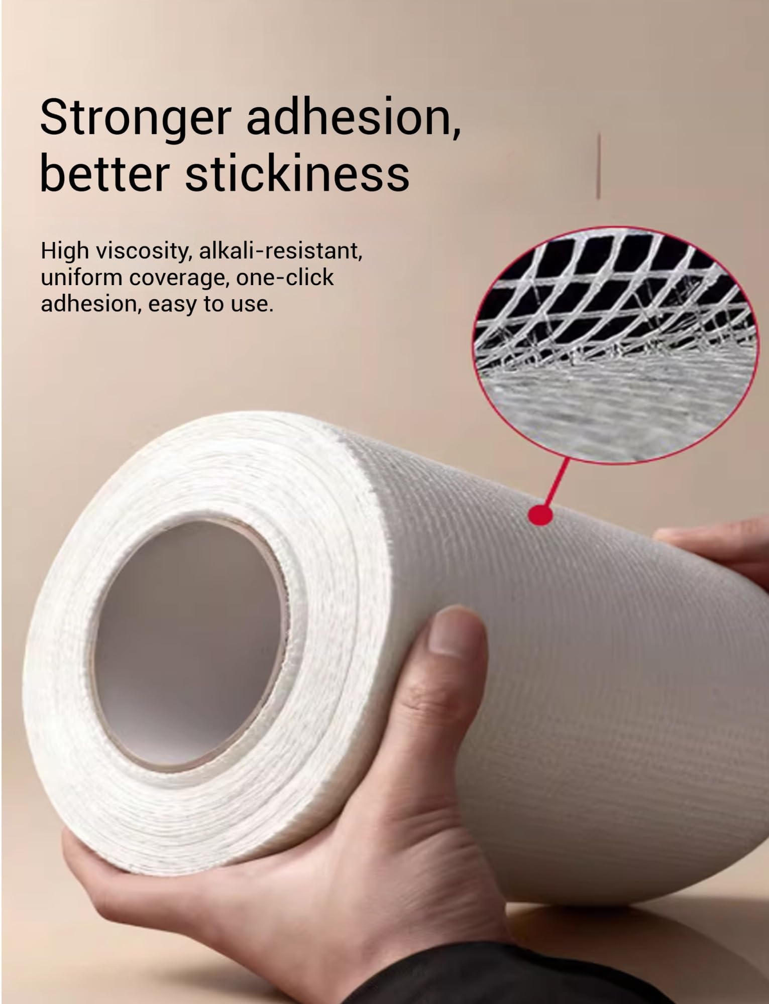 Rouleau de treillis en fibre de verre de 25 m (82 pi) : résistance et stabilité accrues for le renforcement des joints de fissures murales, de murs intérieurs et extérieurs et de plafonds.(20cm)