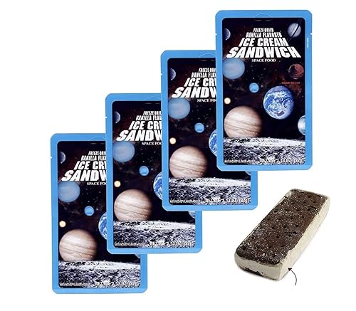 LuvyDuvy Sándwiches de helado de vainilla liofilizados - Paquete de 4