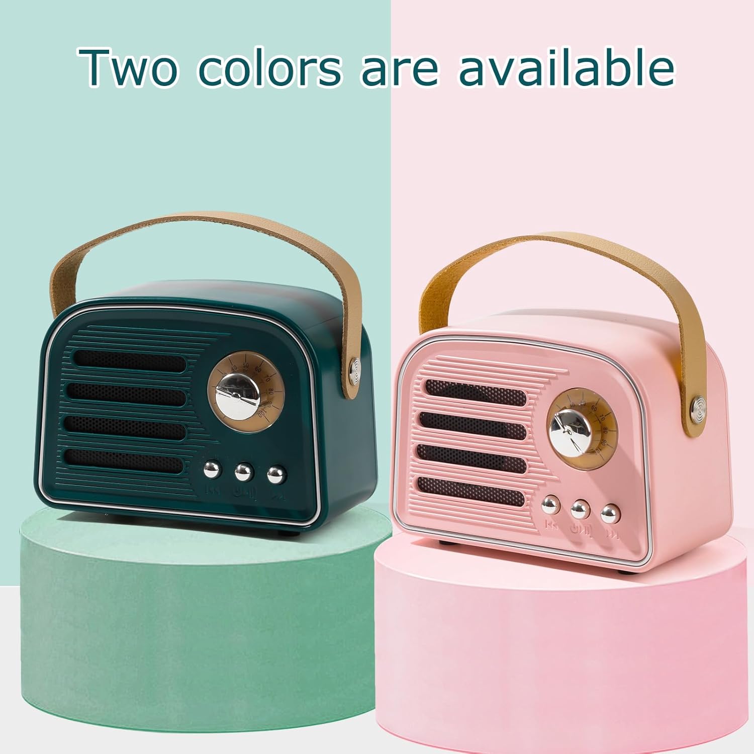 Mini Retro Speaker- Portable Bluetooth Speakers with Vintage Design, Wireless Retro Speaker for Home Decor, Bedroom, Kitchen, Office, Party & Outdoor Travel | Cute Old Fashion Style(Green) - Image 2