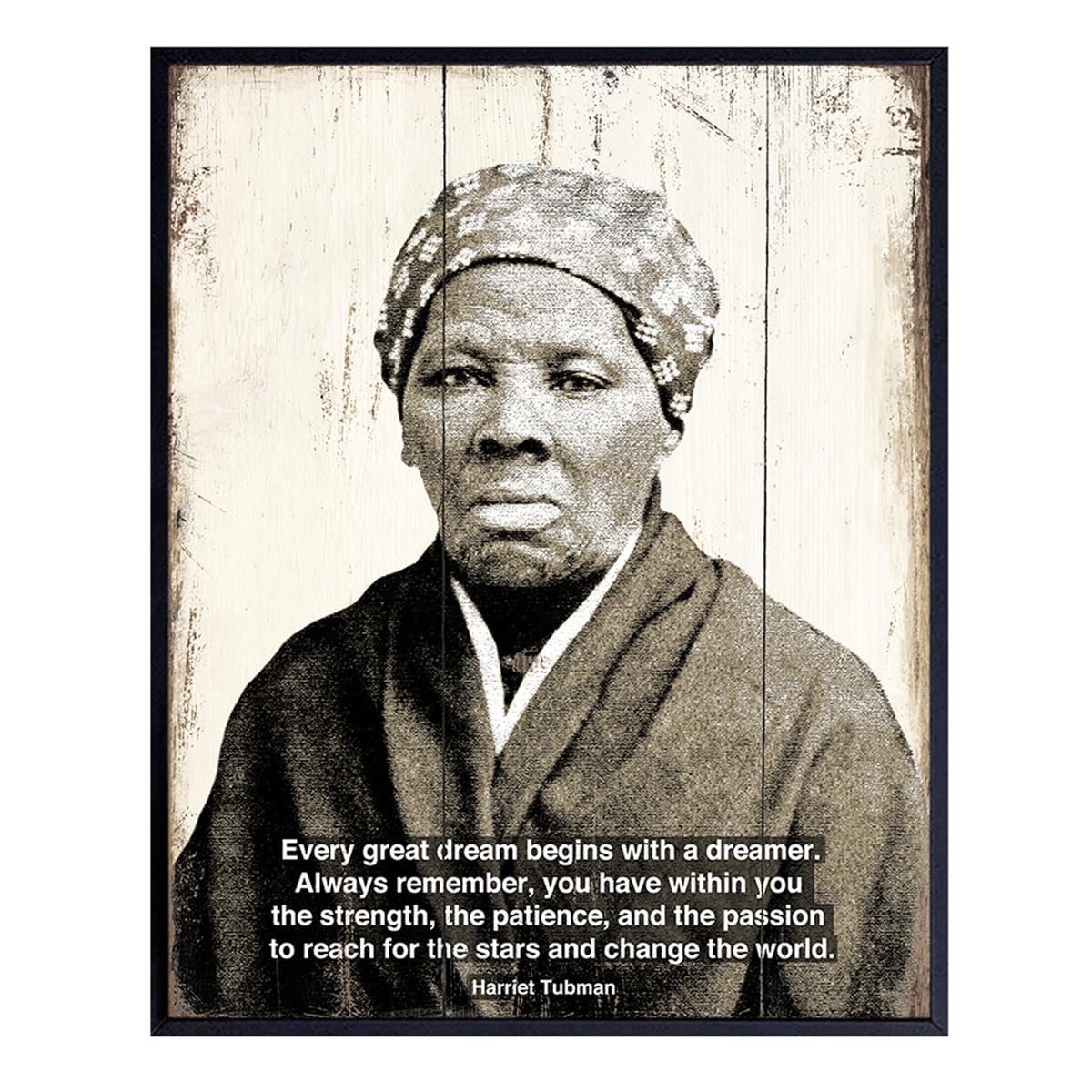 Harriet Tubman African American Wall Art Decor Print - Motivational Quote Home or Office Decoration - Inspirational Gift for Entrepreneur, Classroom,