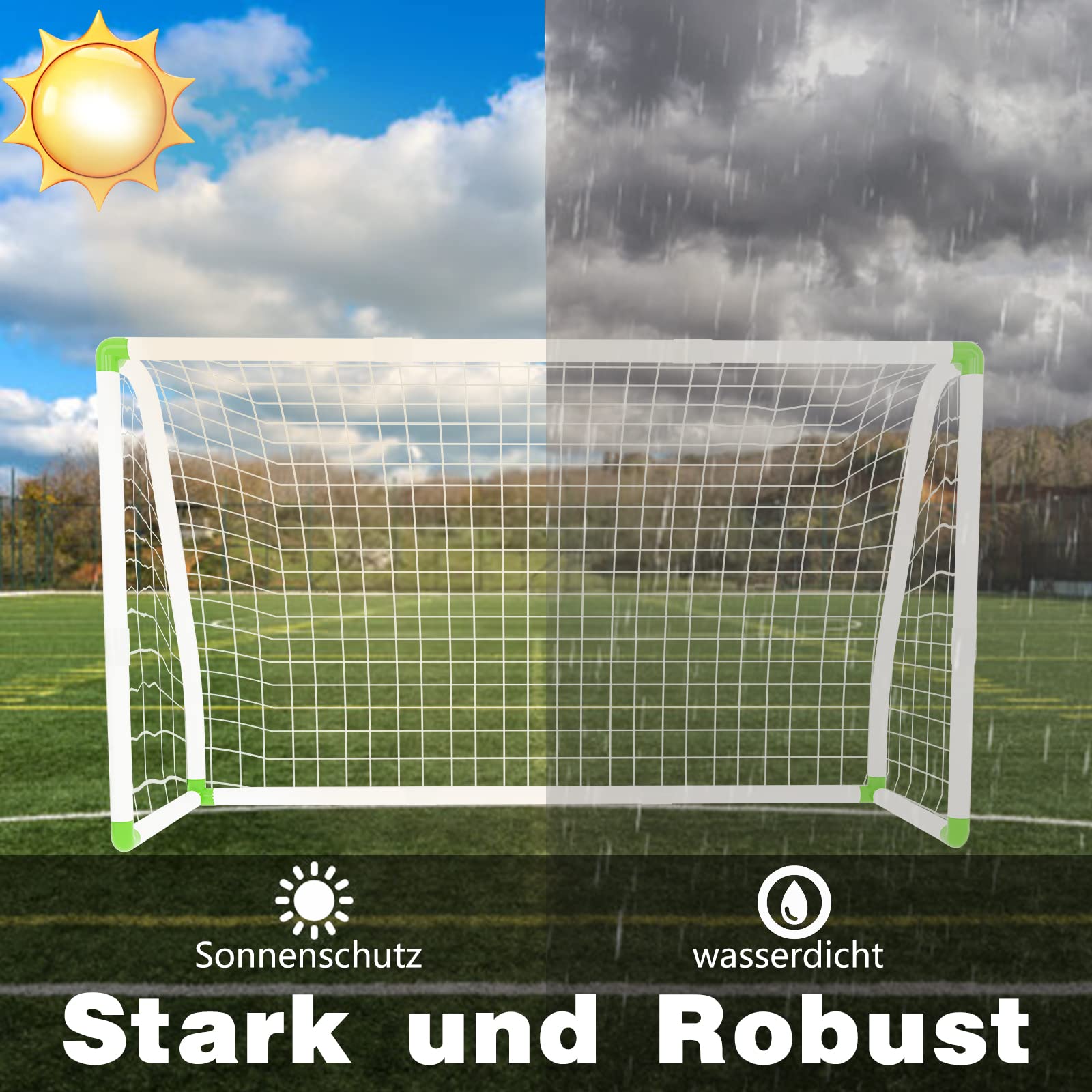 Aufun Porta da calcio per bambini da giardino Rete da calcio per allenamento Porta perfetta in tutte le condizioni atmosferiche, adatta per bambini, adolescenti e adulti