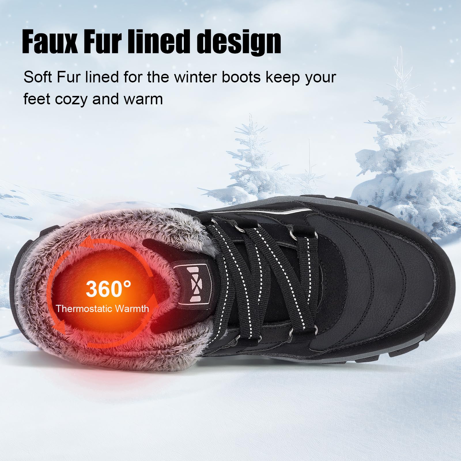 Herren Schneestiefel Warm Gefütterte Winterstiefel