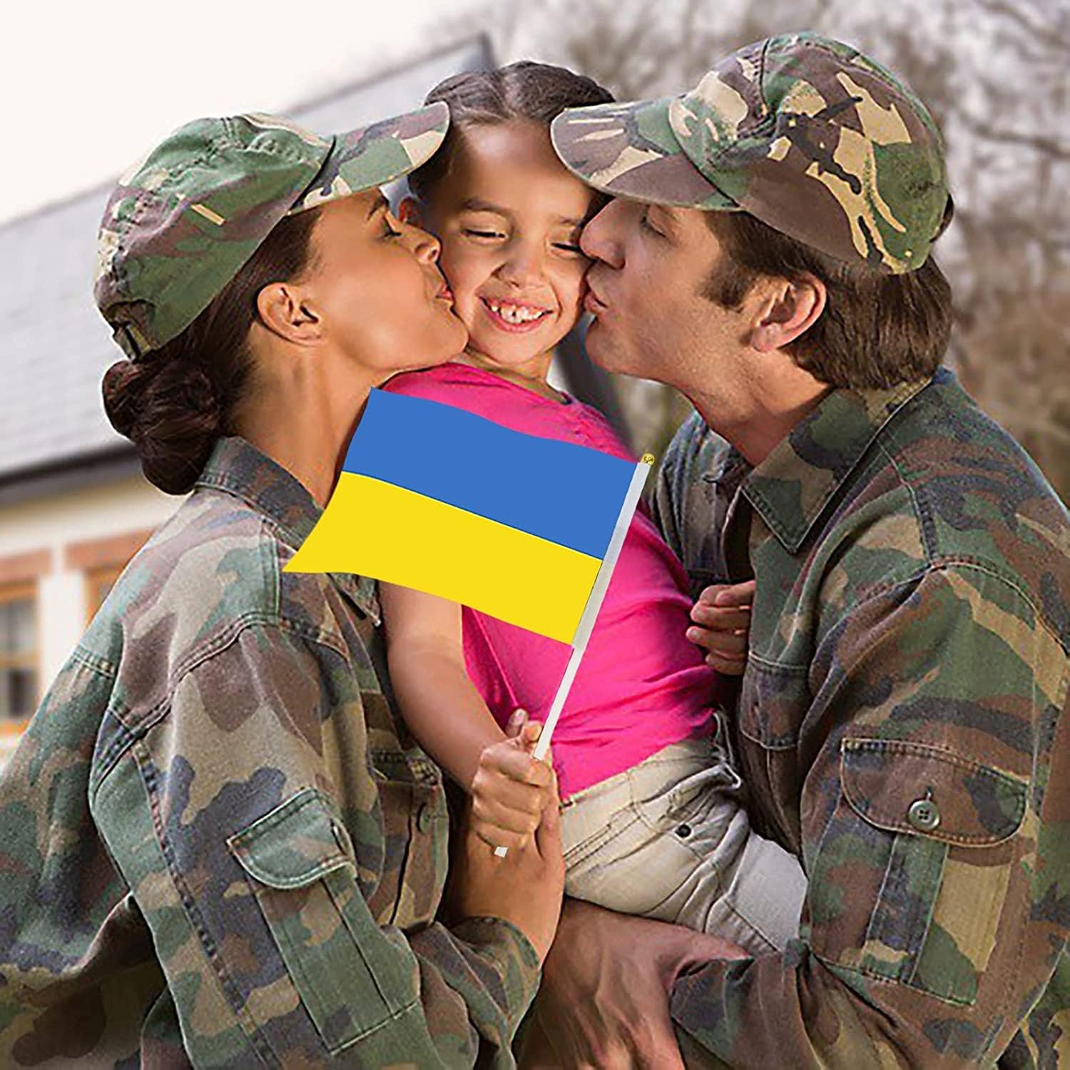 Unikstone Ukraine Flag Ukrainian Hand Held Small Mini Stick Flags Decorations International Country World Flags For Party Olympics Festival Parades Parties Decor (50 pack) (Ukraine)