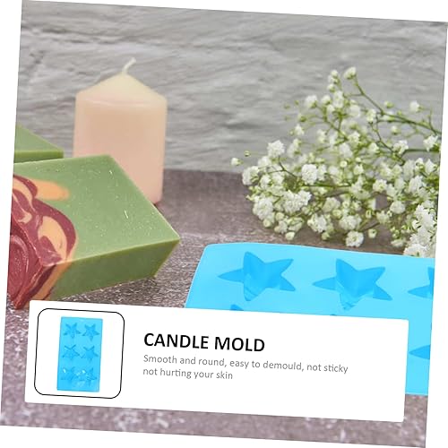 Miniatura 5 de COHEALI Molde de estrella de seis agujeros y cinco puntas galletas en forma de estrella jabón de resina en forma de estrella pastel moldes de