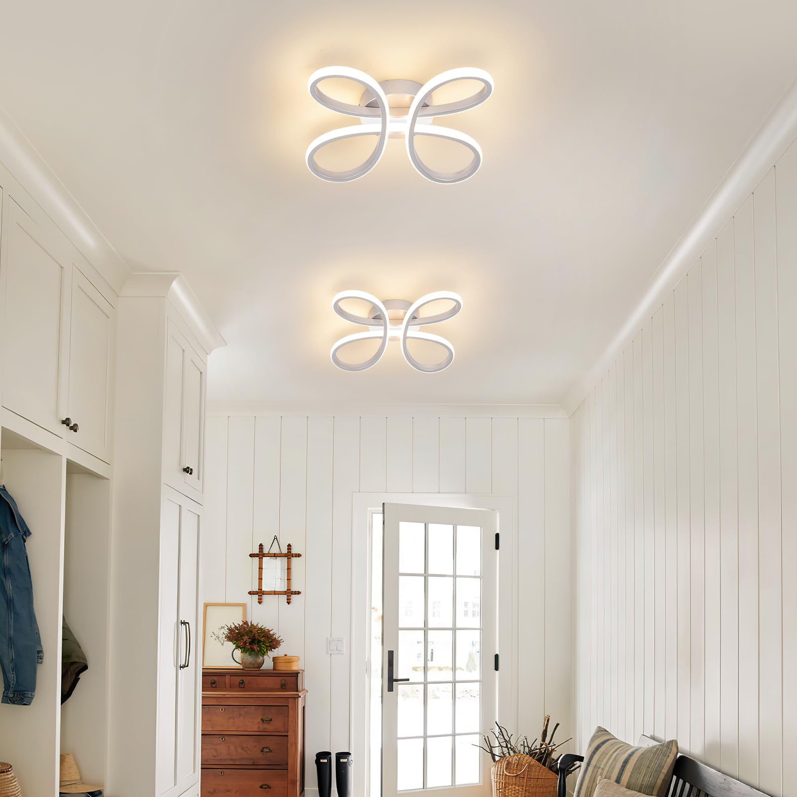 EIDISUNY Modern LED Ceiling Light, 30W Sliver Ceiling Light Fixture - Image 3