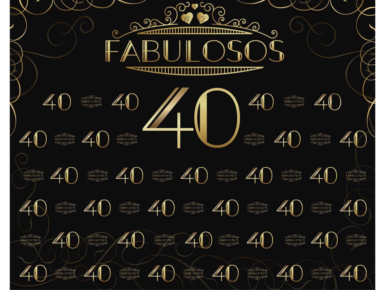 Oedim Photocall X-Banner Extensible 100% Fabulosos 40 | 335x200cm| Regalos para Cumpleaños | Photocall Económico y Original | Ideas para Regalos | Regalos Personalizados de Cumpleaños