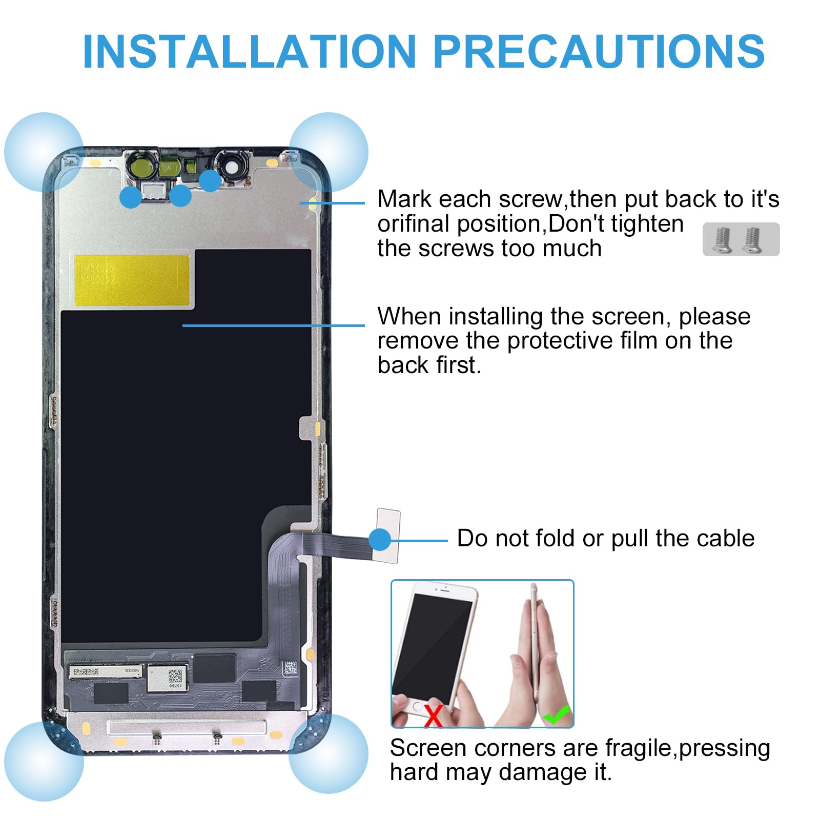 Dinow Display per iPhone 13 Mini LCD Sostituzione Schermo 5.4" LCD di Ricambio Schermo per iPhone 13 Mini(2A2628, A2481, A2626, A2629, A2630, Touch Screen per iPhone 13 Mini con Kit di Riparazione
