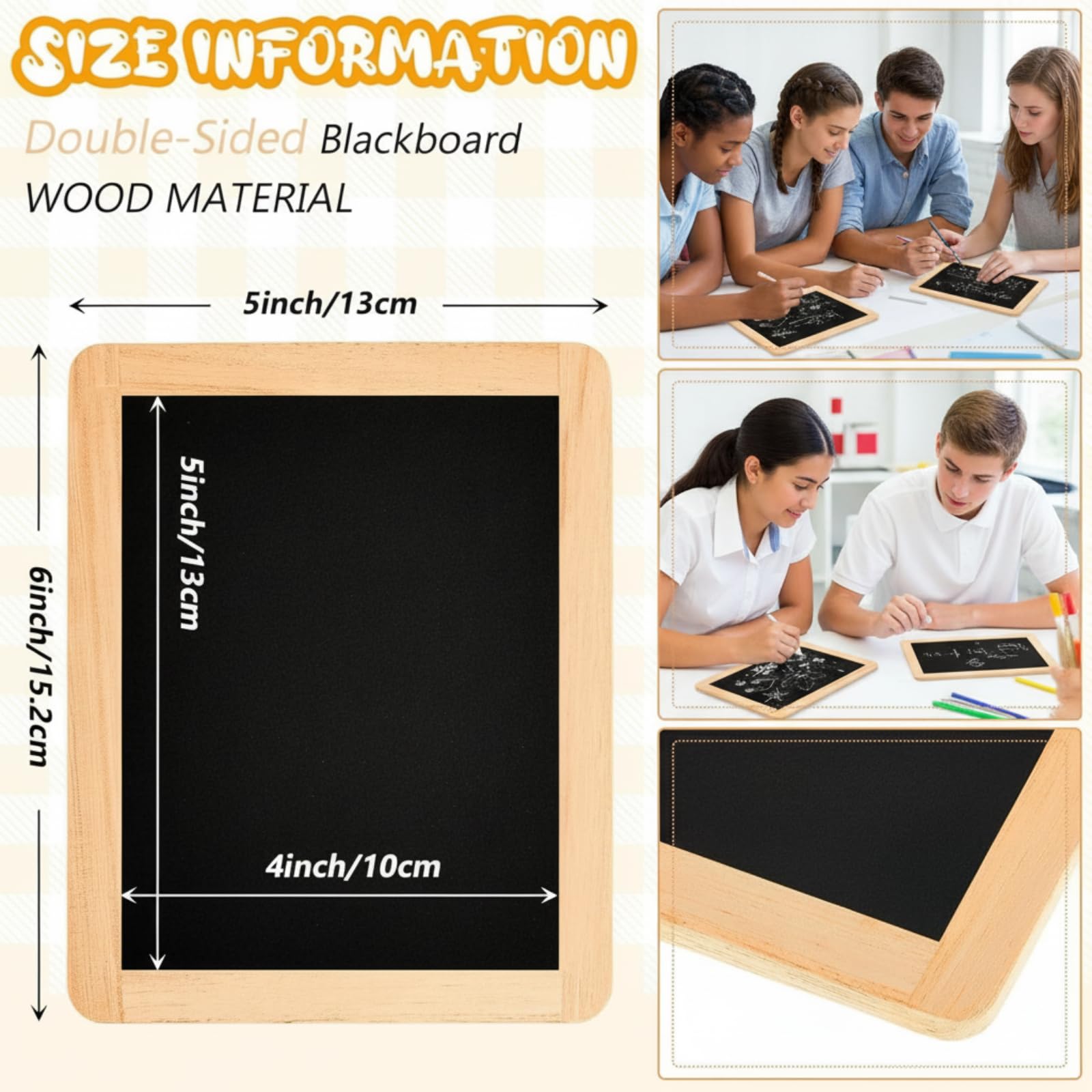 Lot de 24 mini tableaux noirs en ardoise - Fournitures scolaires pour salle de classe, fête, maison, bureau, mariage, anniversaire, 12 x 10 cm