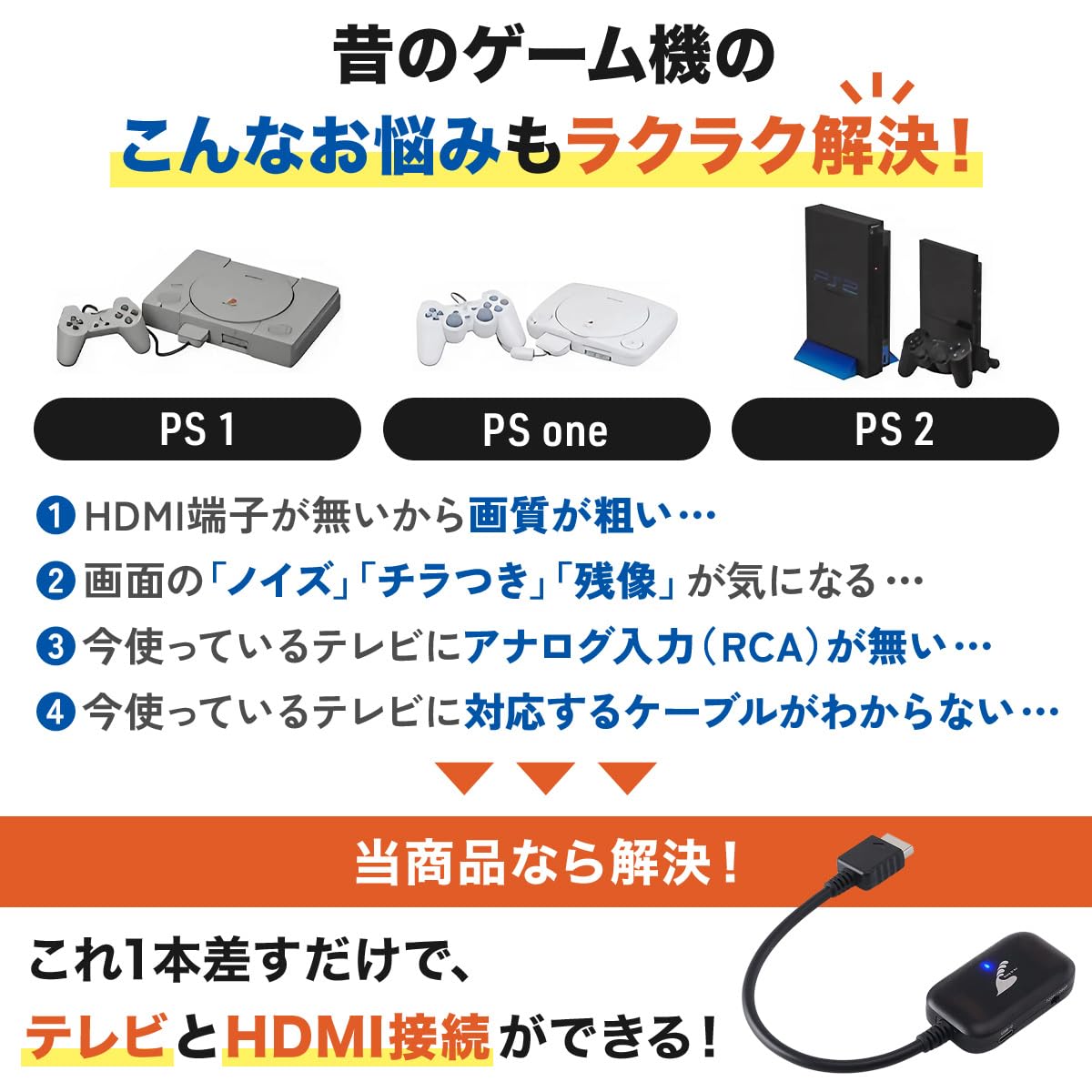 Amazon | PS1/PS2 HDMI 変換 コンバーター プレステ2 HDMI 変換