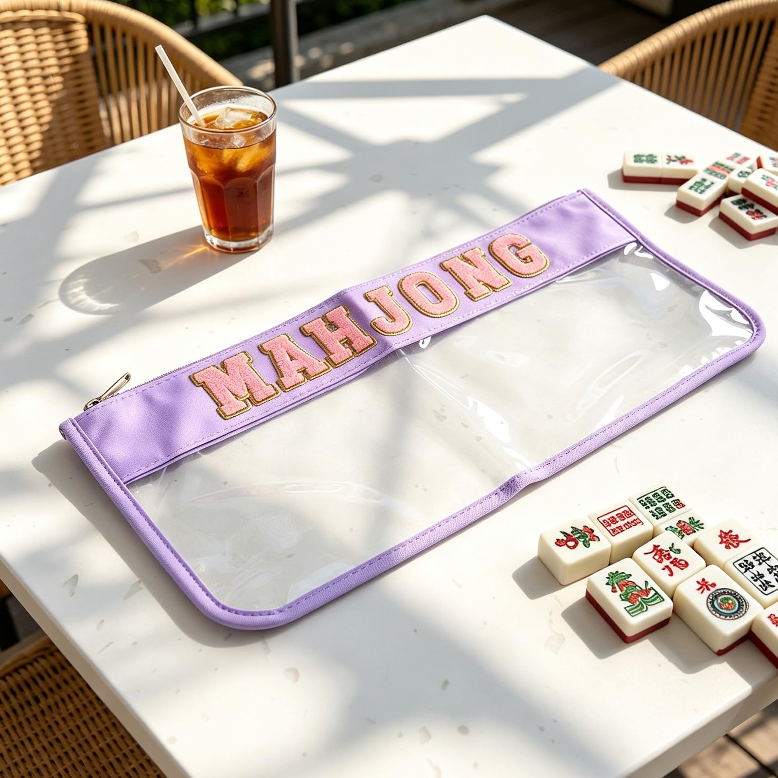 Zerodeko Bolsa de Almacenamiento de PVC para Mahjong, Organizador de fichas