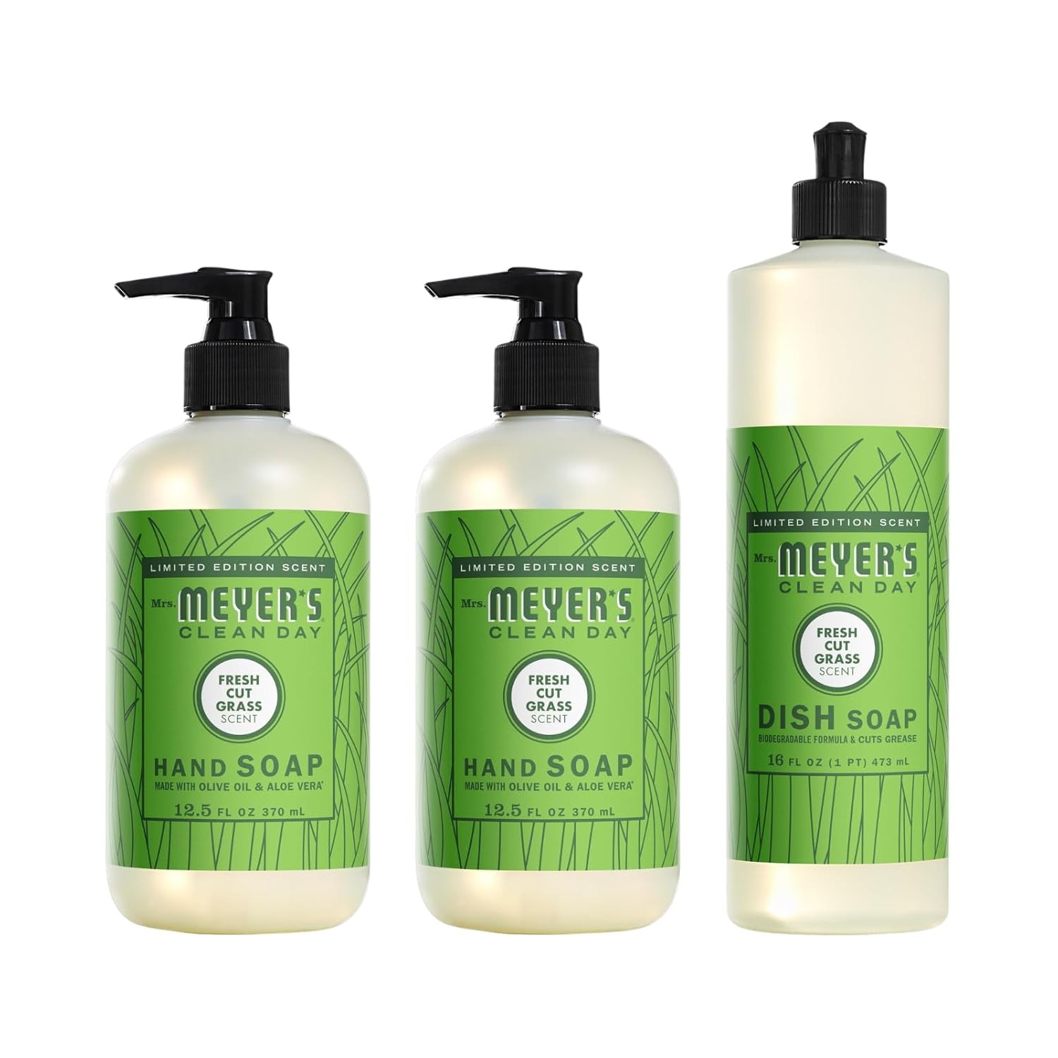 Mrs. MEYER'S CLEAN DAY Variety, 2 Liquid Hand Soap 12.5 OZ, 1 Liquid Dish Soap, 16 FL OZ, 1 CT (Peppermint)