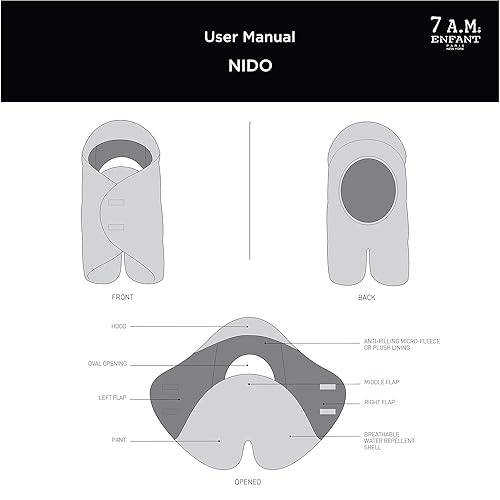 Miniatura 8 de 7AM - Manta de asiento de automóvil para bebé, funda multifuncional para asiento de automóvil para bebé, niño y niña, manta de invierno y asiento de