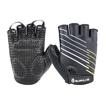 BURNLAB Flex Gym Gloves for Men and Women - Ideal for Weightlifting, Cycling, Crossfit, Offers Good Grip and Soft Padding (Force Black, X-Large) - image, photos